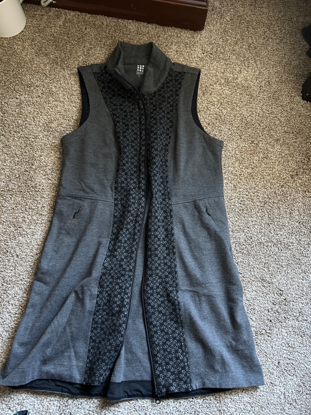 Title Nine Charcoal Gray Active Top with Logo Detail